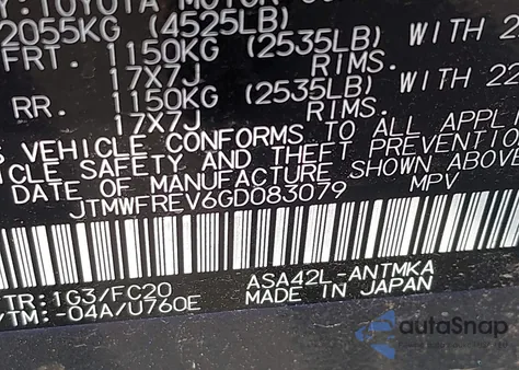 2016 Toyota Rav4 Xle из США, поврежденный, VIN JTMWFREV6GD083079